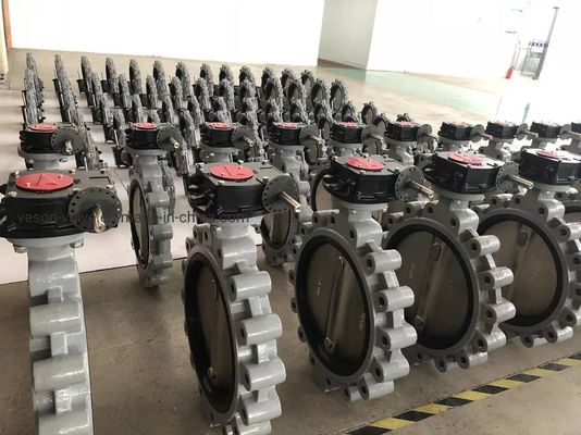 Pneumatisches Absperrklappenventil mit EPDM-Dichtung, Mitteldruck-Laschenstütze, luftbetätigte Absperrklappenventil mit Laschen