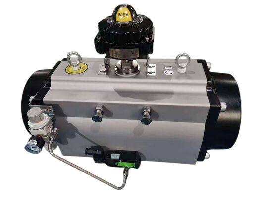 316 Edelstahl-Volldurchgangs-Schwimmkugelhahn mit pneumatischem Stellantrieb und Flanschanschluss